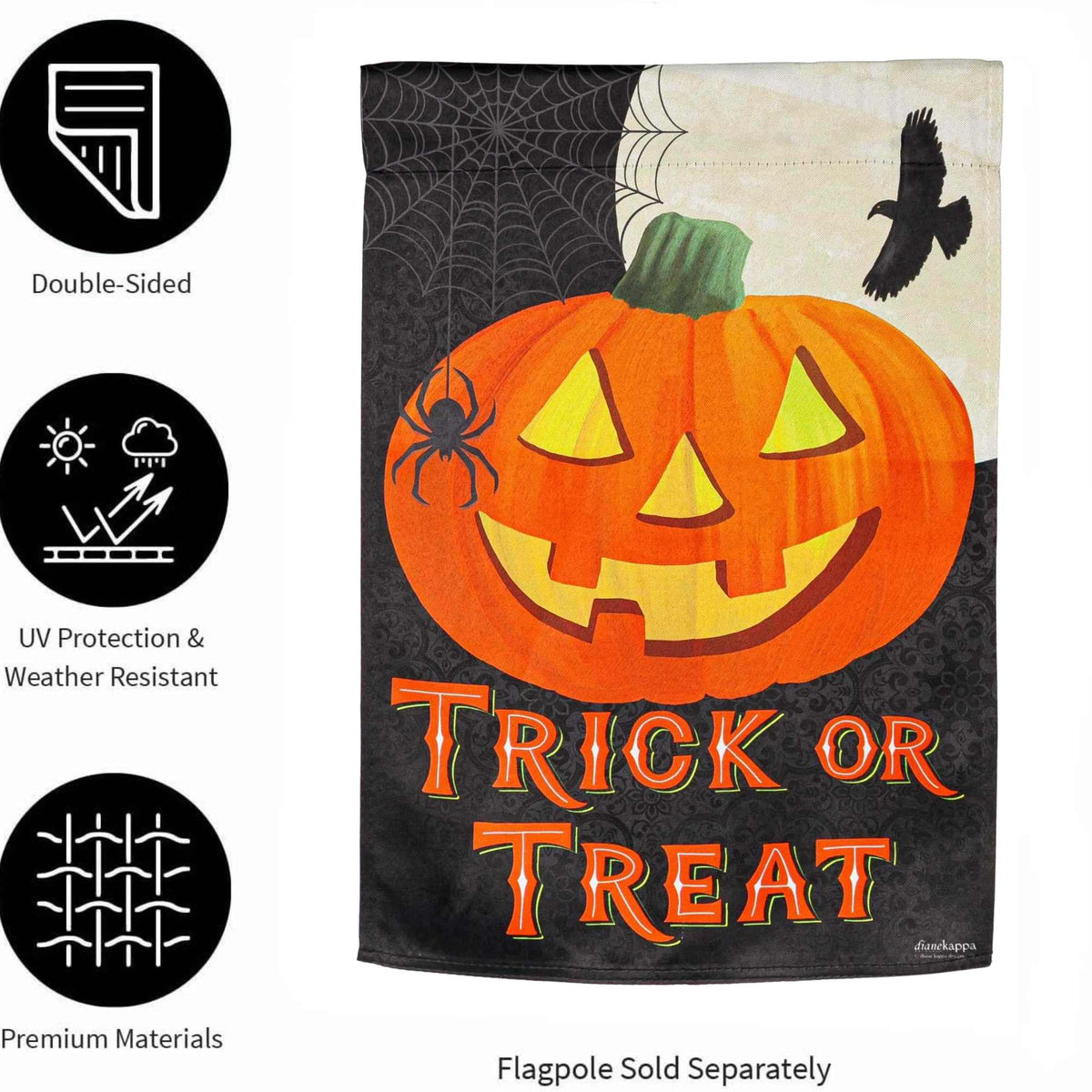 Evergreen Trick Or Treat Garden Flag - - SBKGifts.com