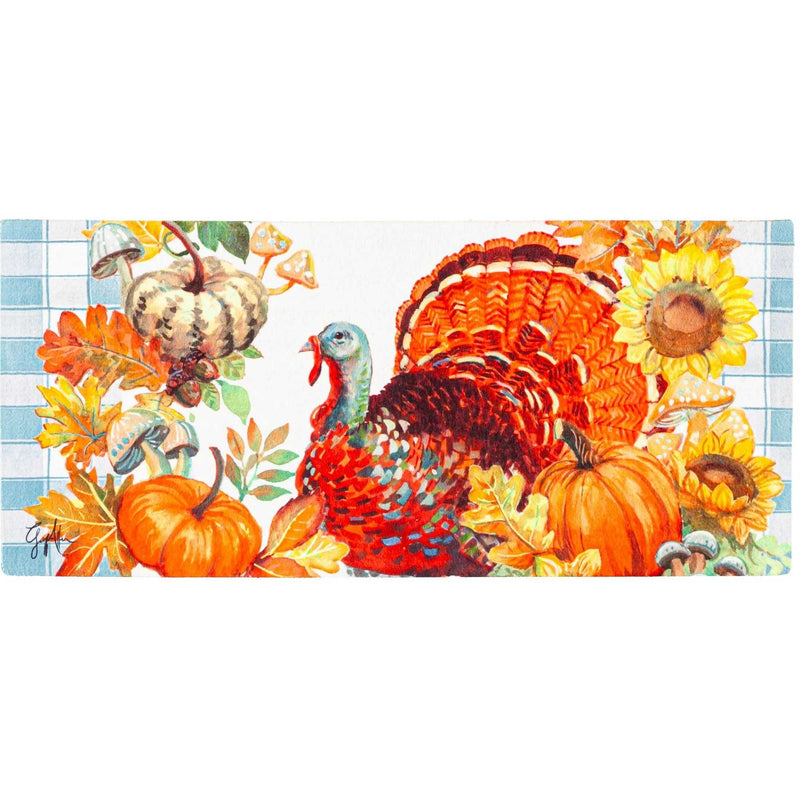 Home & Garden Gingham Turkey Switch Mat Rubber Sassafras Thanksgiving 431993 (56782)