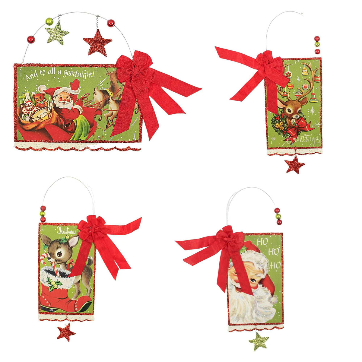 (56812) Retro Chirstmas Postcard Set/4
