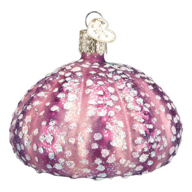 Old World Christmas Purple Sea Urchin Glass Ornament Ocean Beach Shell 12618 (56856)
