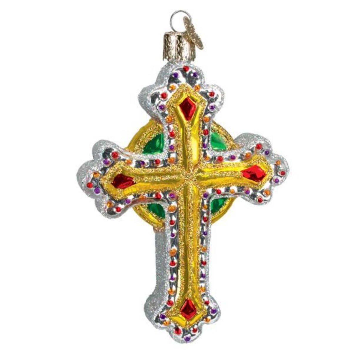 (56860) Silver Gold Ornate Cross