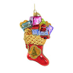Huras Classic Christmas Stocking Glass Ornament Presents Gifts Mantle Hf409 (56942)