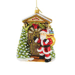 Huras Santa's Here Knock Knock Glass Ornament Hearth Front Door Hf334 (56943)