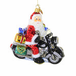 Huras Open Road Santa Glass Ornament Motorcycle Biker Hf411 (56971)