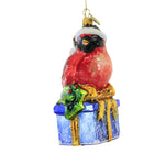 Huras Christmas Cardinal Glass Ornament Red Bird Ohio Santa Hf785 (56974)