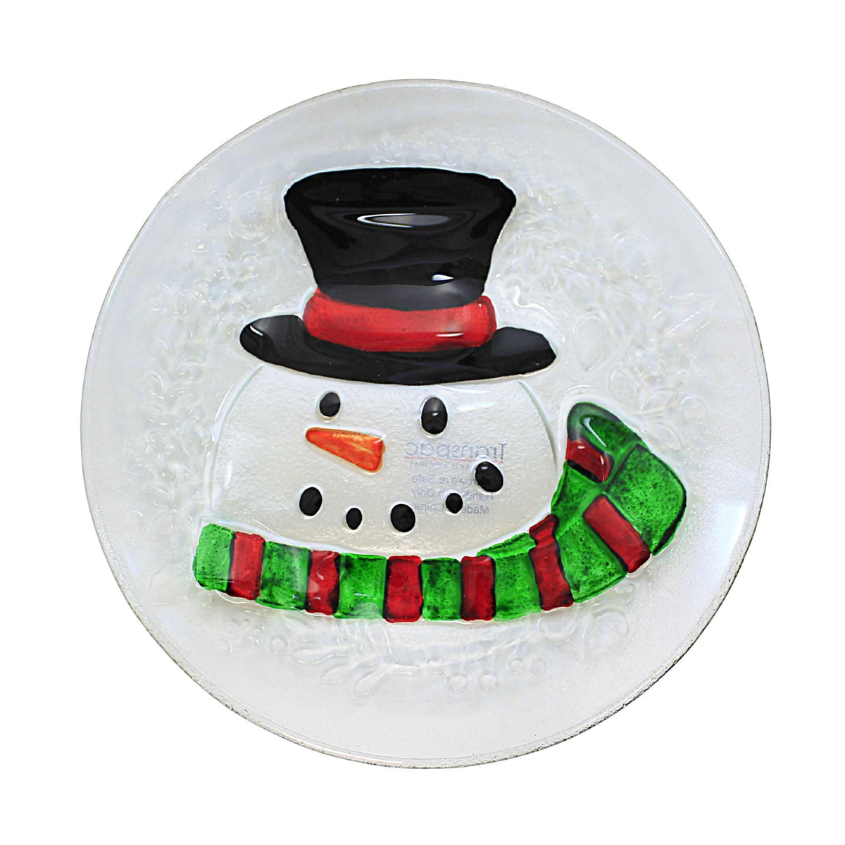 (56983) Snowman Glass Plate