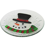 Tabletop Snowman Glass Plate - - SBKGifts.com