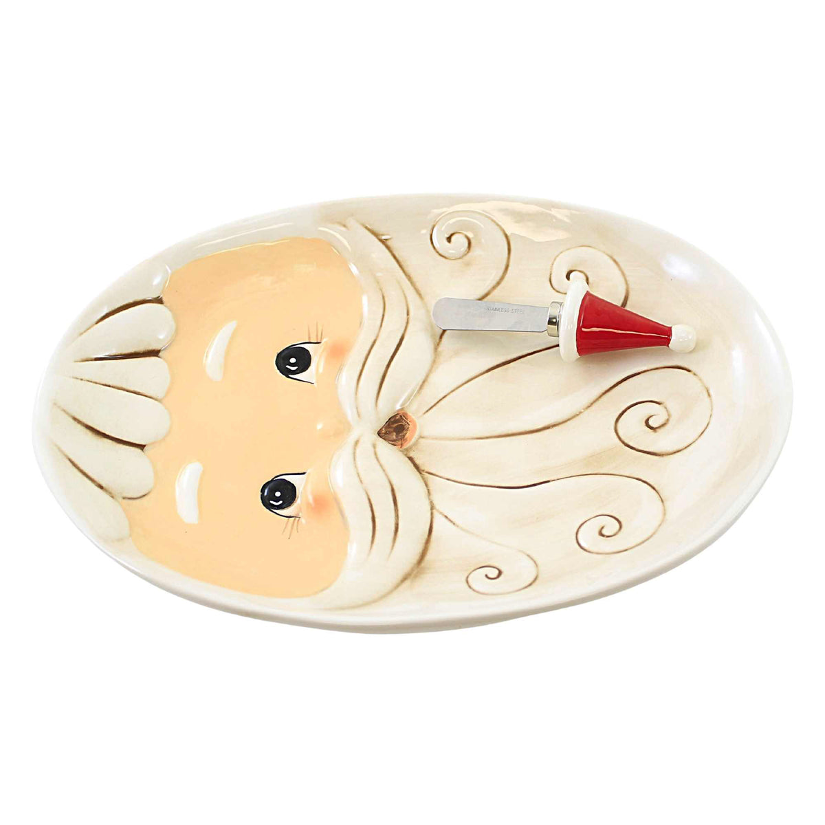 Tabletop Santa Platter W/Hat Spreader - - SBKGifts.com