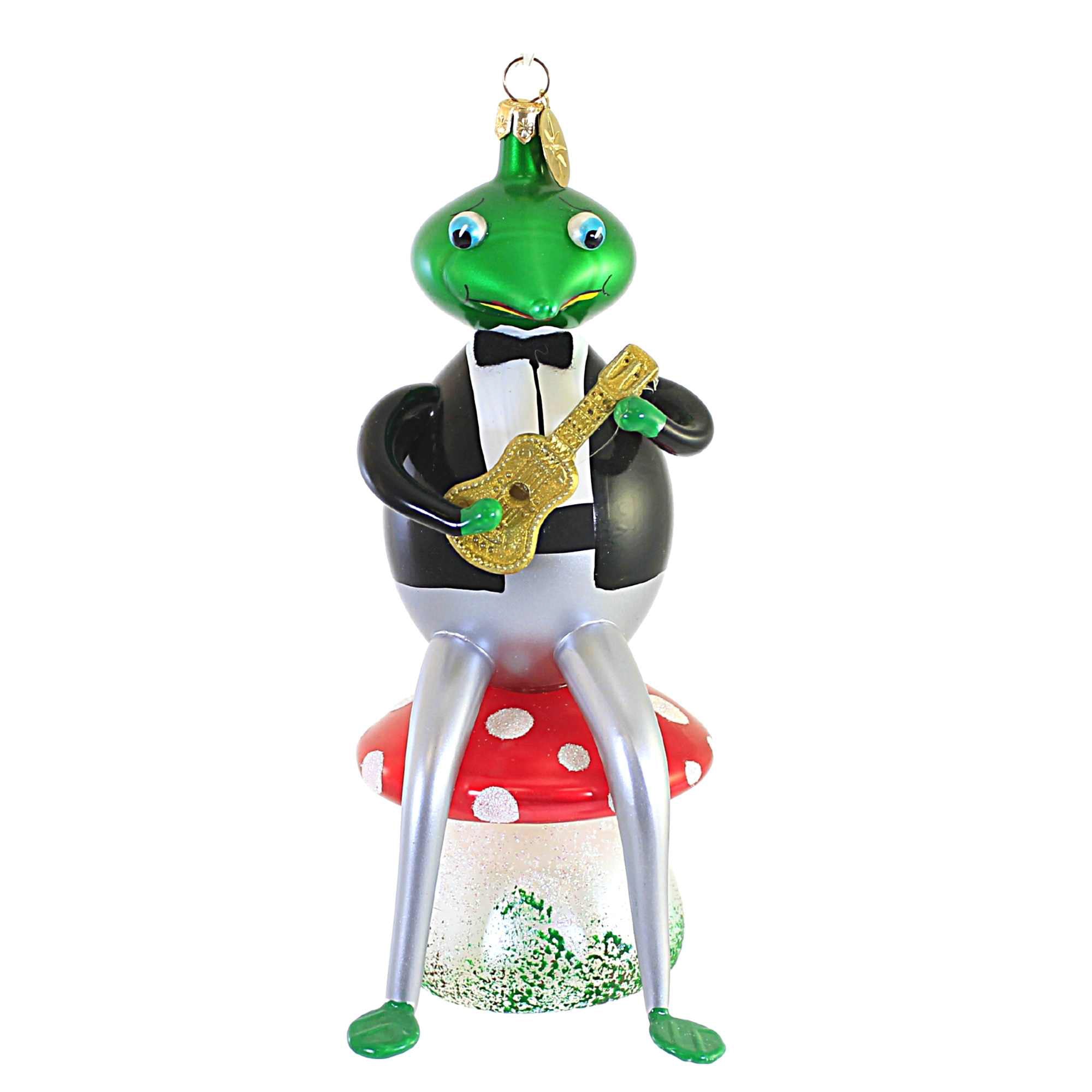 Christopher Radko Swamp Stompers Glass Ornaments St/3 Frog Music