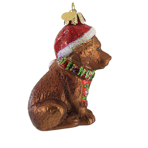 Old World Christmas Holiday Chocolate Lab Puppy - - SBKGifts.com