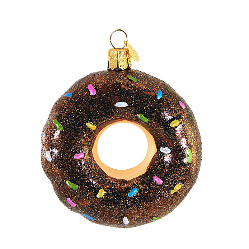 Old World Christmas Chocolate Sprinkles Donut Glass Frosting Ornament 32482 (57034)
