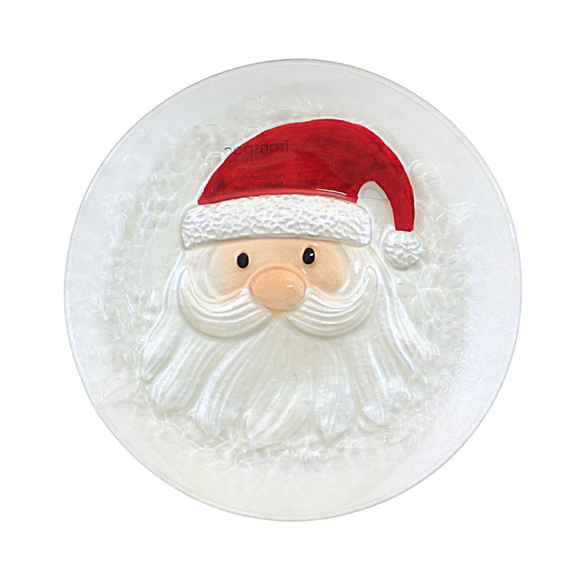 Tabletop Santa Glass Plate Glass Christmas Claus Tc01319 (57044)