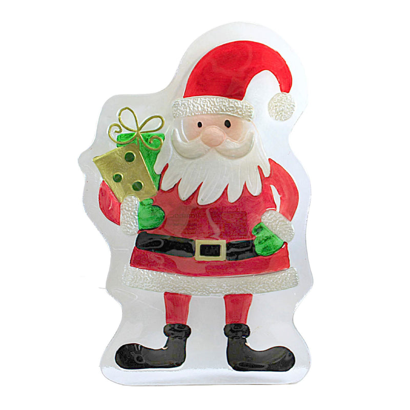 Tabletop Santa With Presents Platter Glass Christmas Claus 885114536924 (57061)