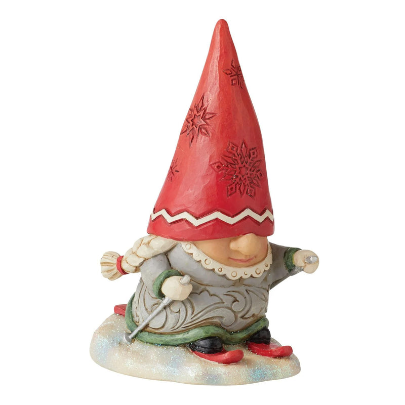 Jim Shore Gnome On The Slopes Polyresin Braids Skiing 6010844 (57082)