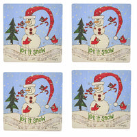 (57116) Tabletop Snowman Coasters Set/4, 4.00 Inch, Izzy & Oliver 6011370