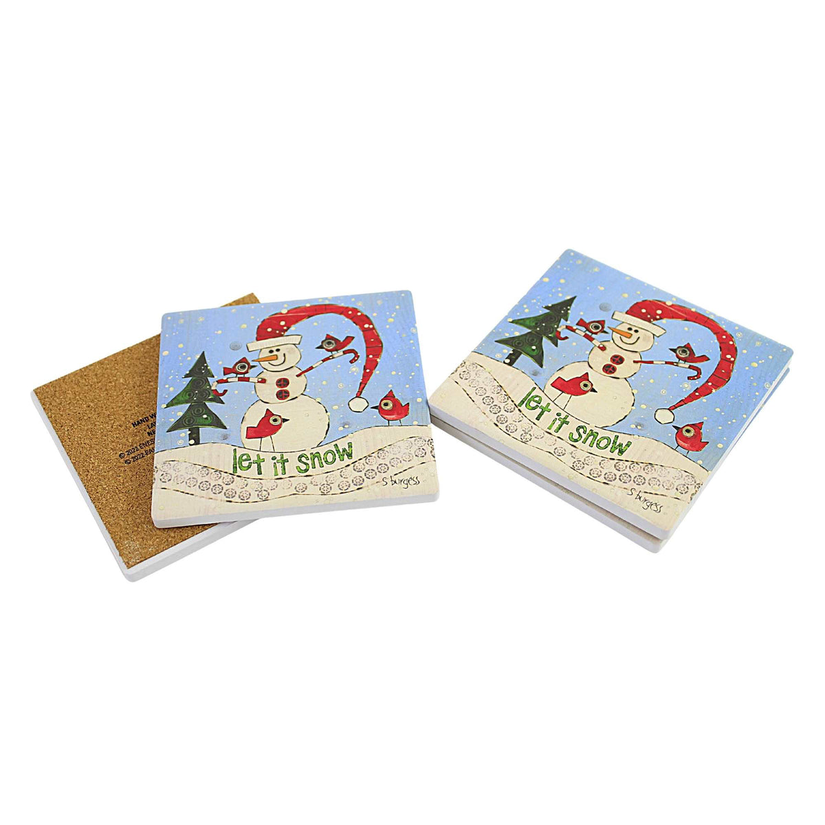 Tabletop Snowman Coasters Set/4 - - SBKGifts.com