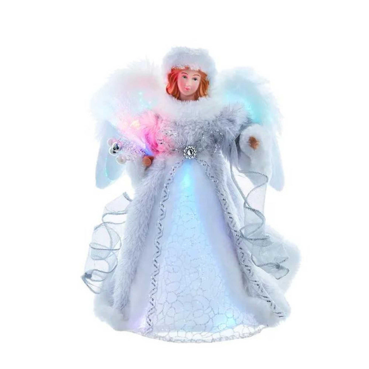 (57118) Silver/ White Angel Tree Topper