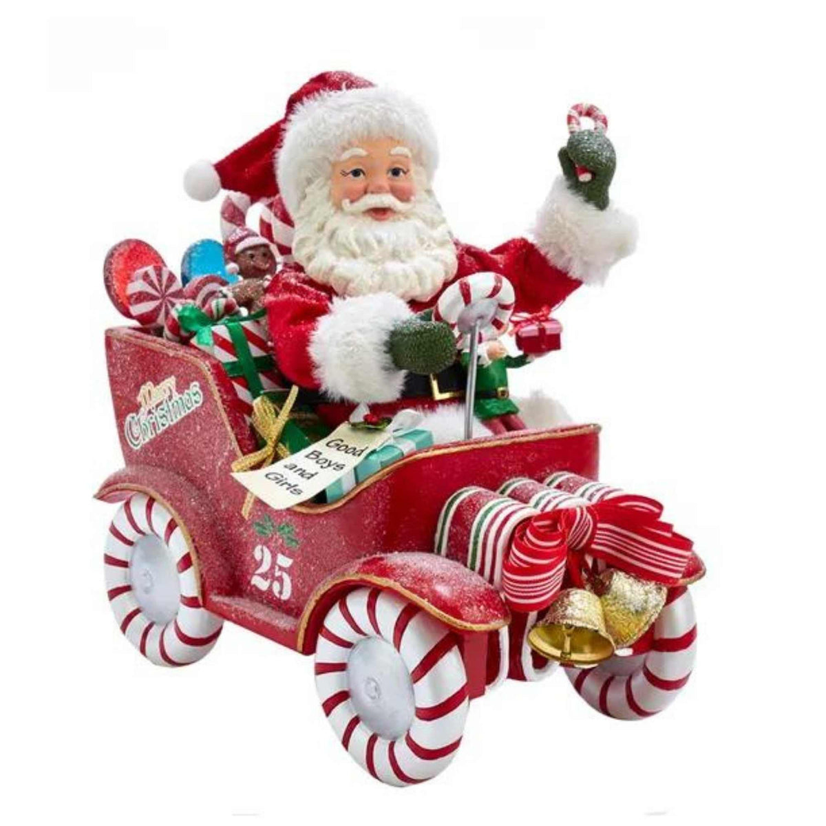57128 Musical Santa In Candy Car FA0105