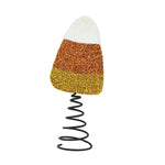 Tree Topper Finial Candy Corn Tree Topper Tin Glittered Sparkle Tf8774 (57163)
