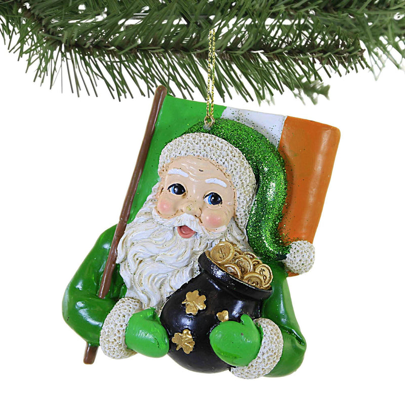 Holiday Ornament Irish Santa With Flag - - SBKGifts.com