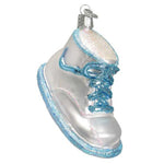 Old World Christmas Blue Baby Shoe Glass Ornament Birth Baptism 32491 (57181)