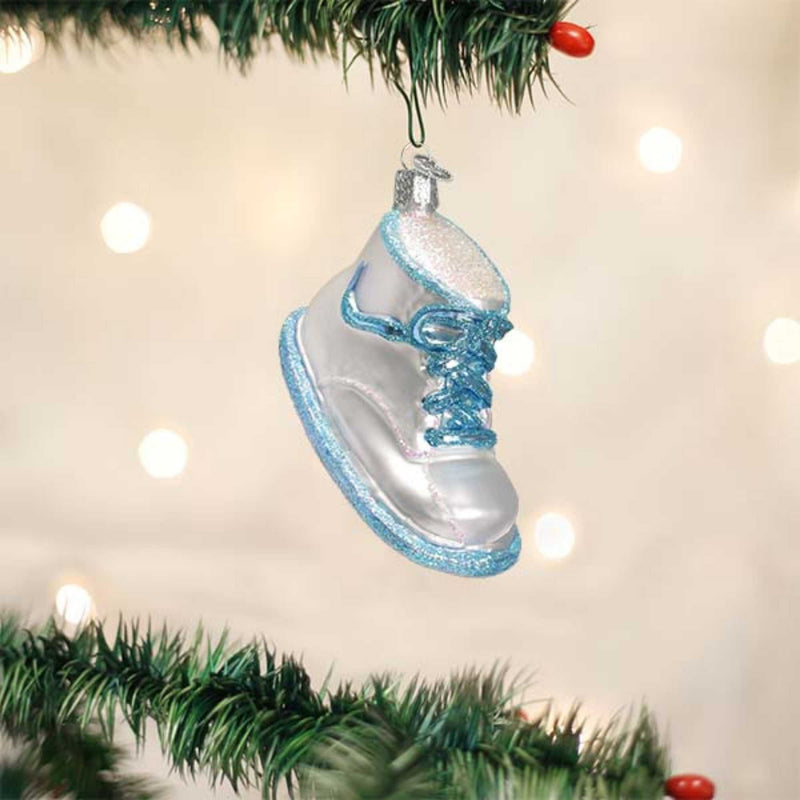 Old World Christmas Blue Baby Shoe - - SBKGifts.com