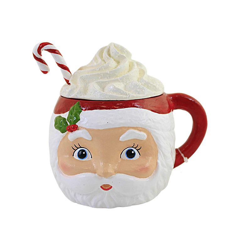Christmas Sweet Tidings Santa Head Polyresin Peppermint Container Tf1239 (57203)