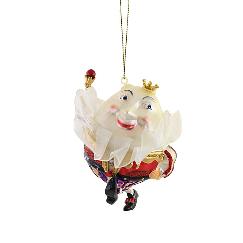 Holiday Ornament Humpty Dumpty Glass Nursery Rhyme Egg King Crown 7981090 (57221)