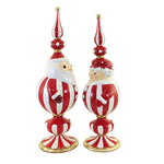 Christmas Santa & Mrs Claus Mantle Finial - - SBKGifts.com