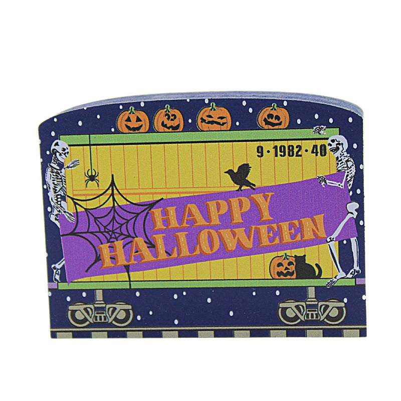 Cats Meow Village Halloween Greeting Train Car Skeletons Casper Pumpkins 22634 (57294)