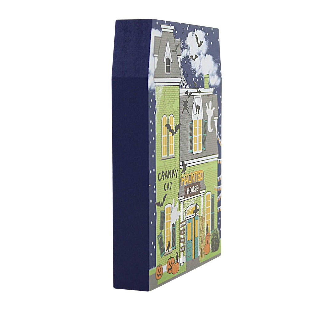 Cats Meow Village Cranky Cat Haunted House Wood Halloween Bats Ghost 22631.  | SBKGifts.com