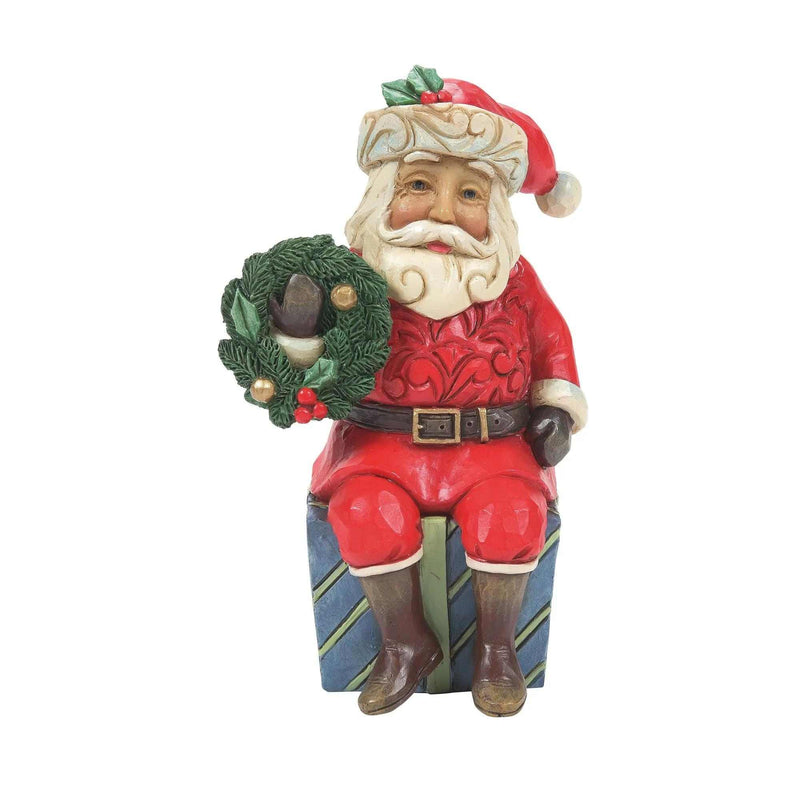 Jim Shore Santa Sitting On Gift Mini Polyresin Heartwood Creek 6011487 (57359)