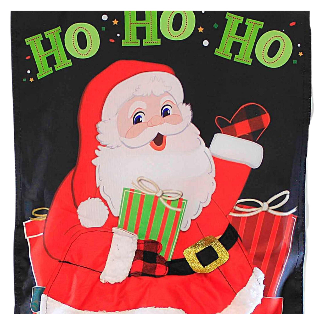 Evergreen Jolly Santa Garden Kickin' Flag - - SBKGifts.com