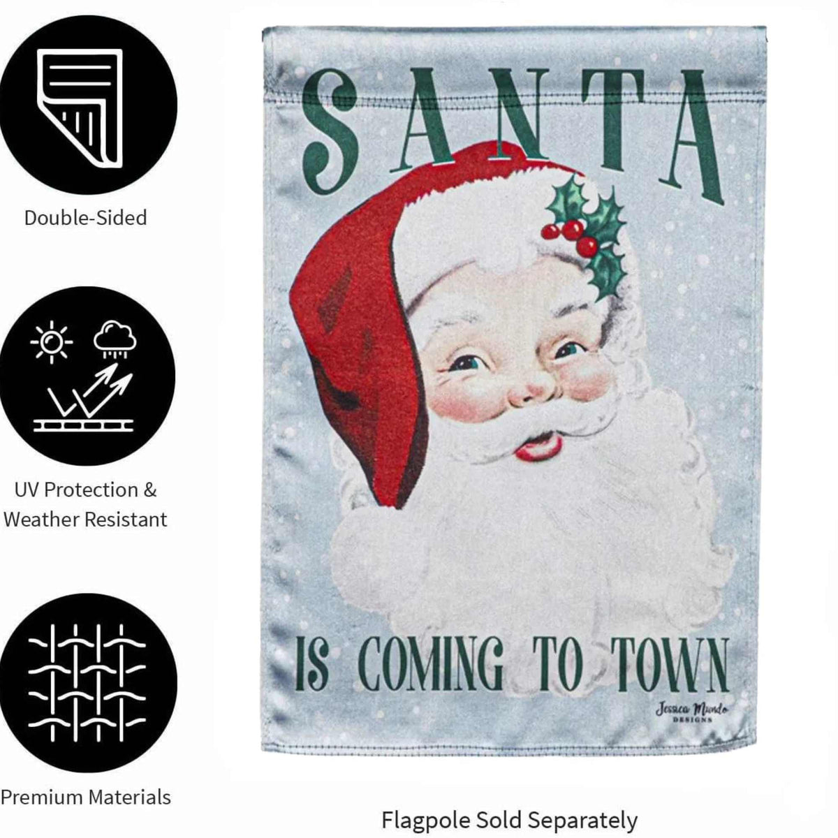 Evergreen Vintage Santa Garden Flag - - SBKGifts.com