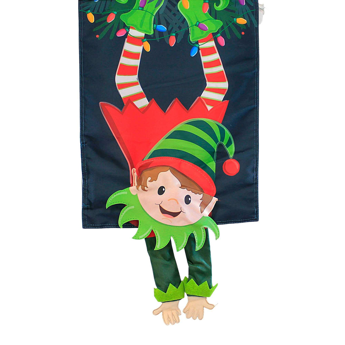 (57390) Elf Kicking Garden Flag
