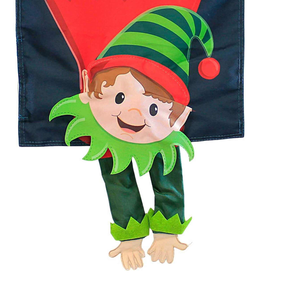 Evergreen Elf Kicking Garden Flag - - SBKGifts.com