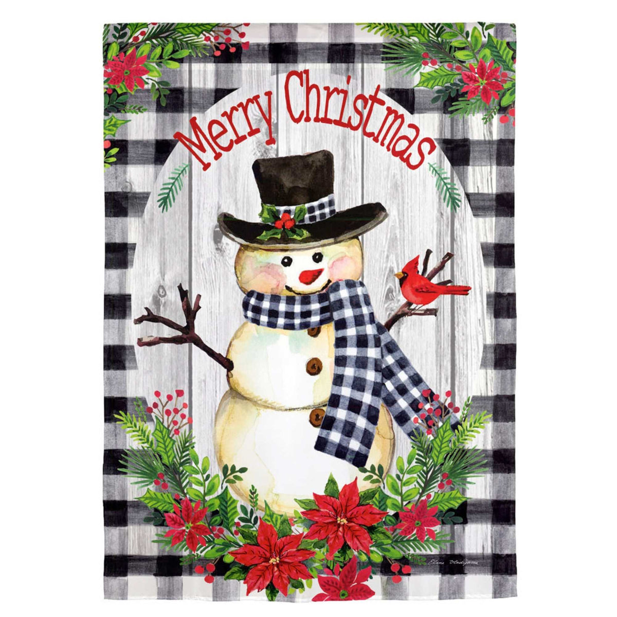 (57394) Country Plaid Snowman Garden