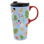 Tabletop Snowman/Tree Travel Mug Ceramic Christmas Gingerbread 3Ctc01022 (57410)