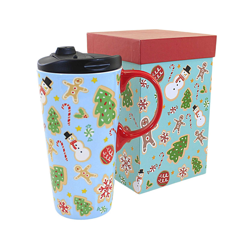 Tabletop Snowman/Tree Travel Mug - - SBKGifts.com