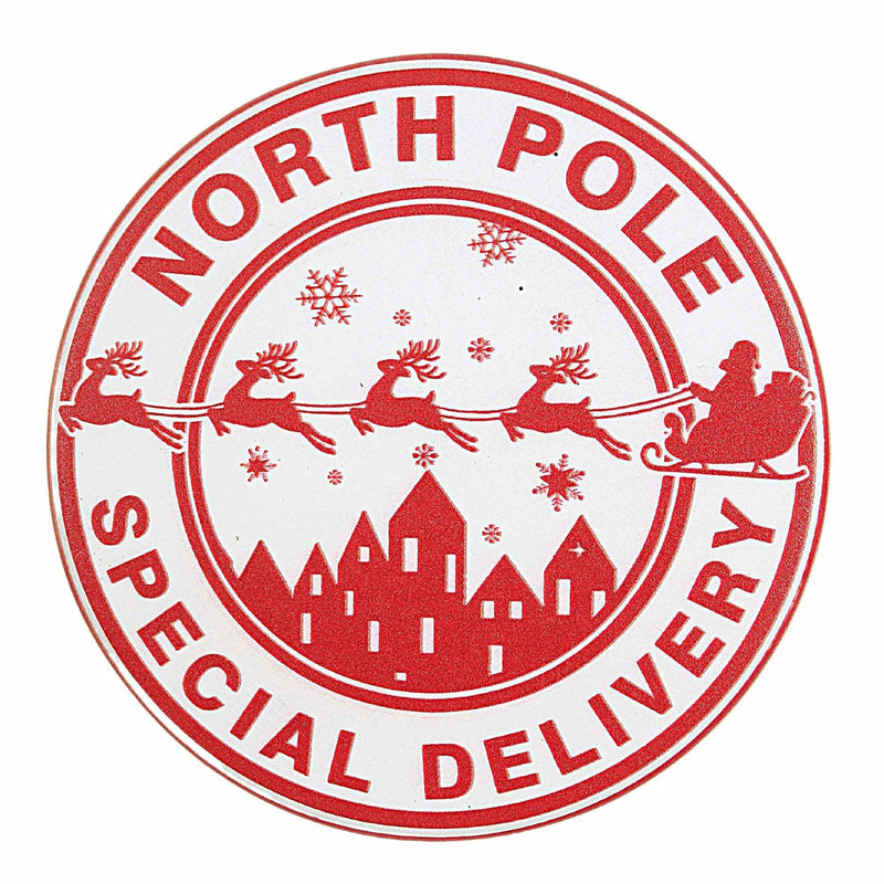 Tabletop Santa Coming Coaster Set/4 - - SBKGifts.com