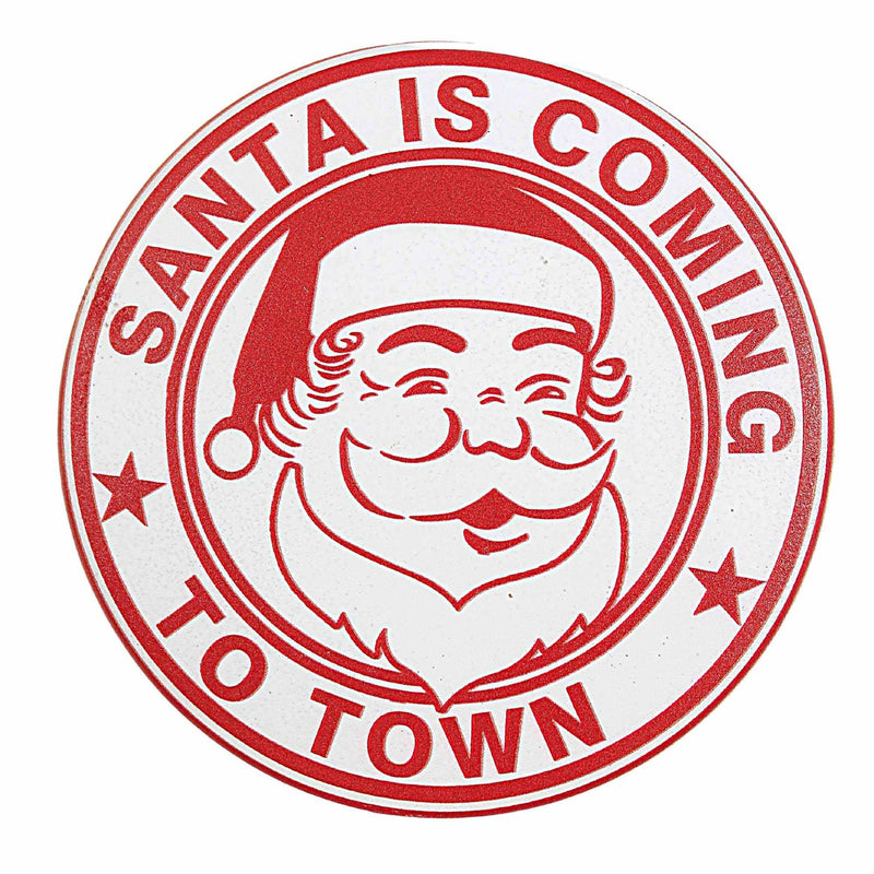 Tabletop Santa Coming Coaster Set/4 - - SBKGifts.com
