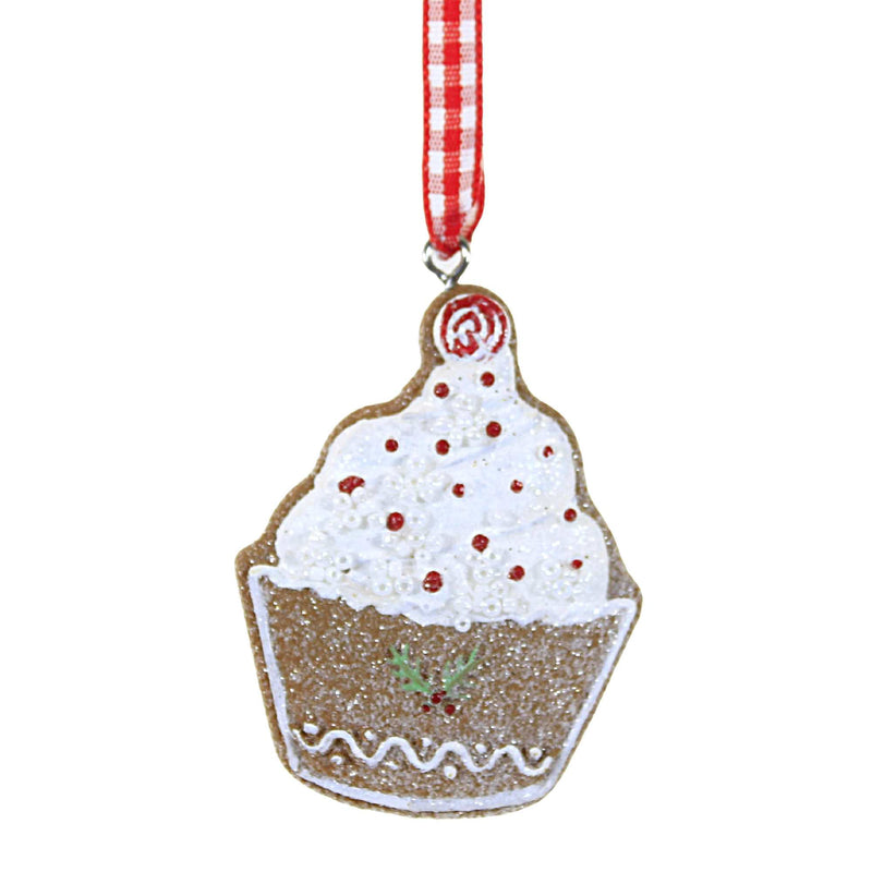 Holiday Ornament Gingerbread Cupcake Set/3 - - SBKGifts.com