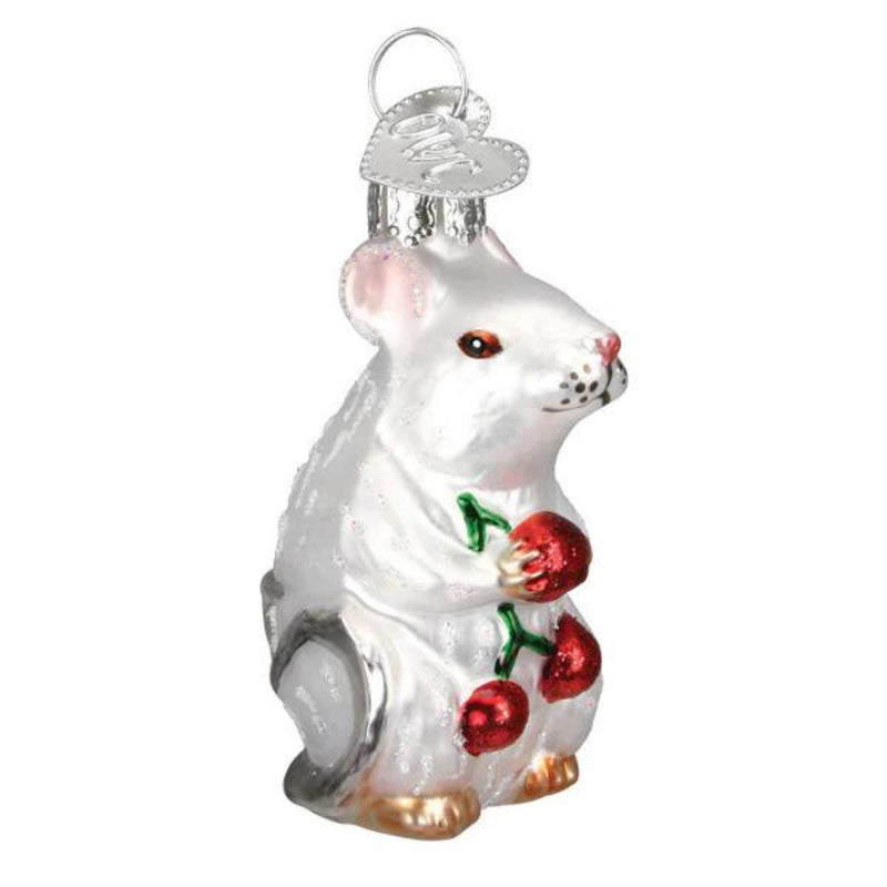 Old World Christmas Miniature White Christmas Mouse Ornament Twas The Night Mice 12616 (57462)