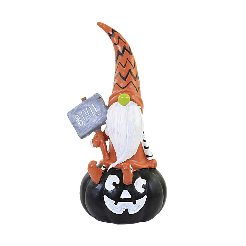 Halloween Boo Gnome Figurine Polyresin Black Pumpkin Xfgh76907 (57485)
