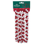 Red/White Bell Garland - One Garland 72 Inch, Metal - Jingle Tree Wreath Decor H0292 (57491)