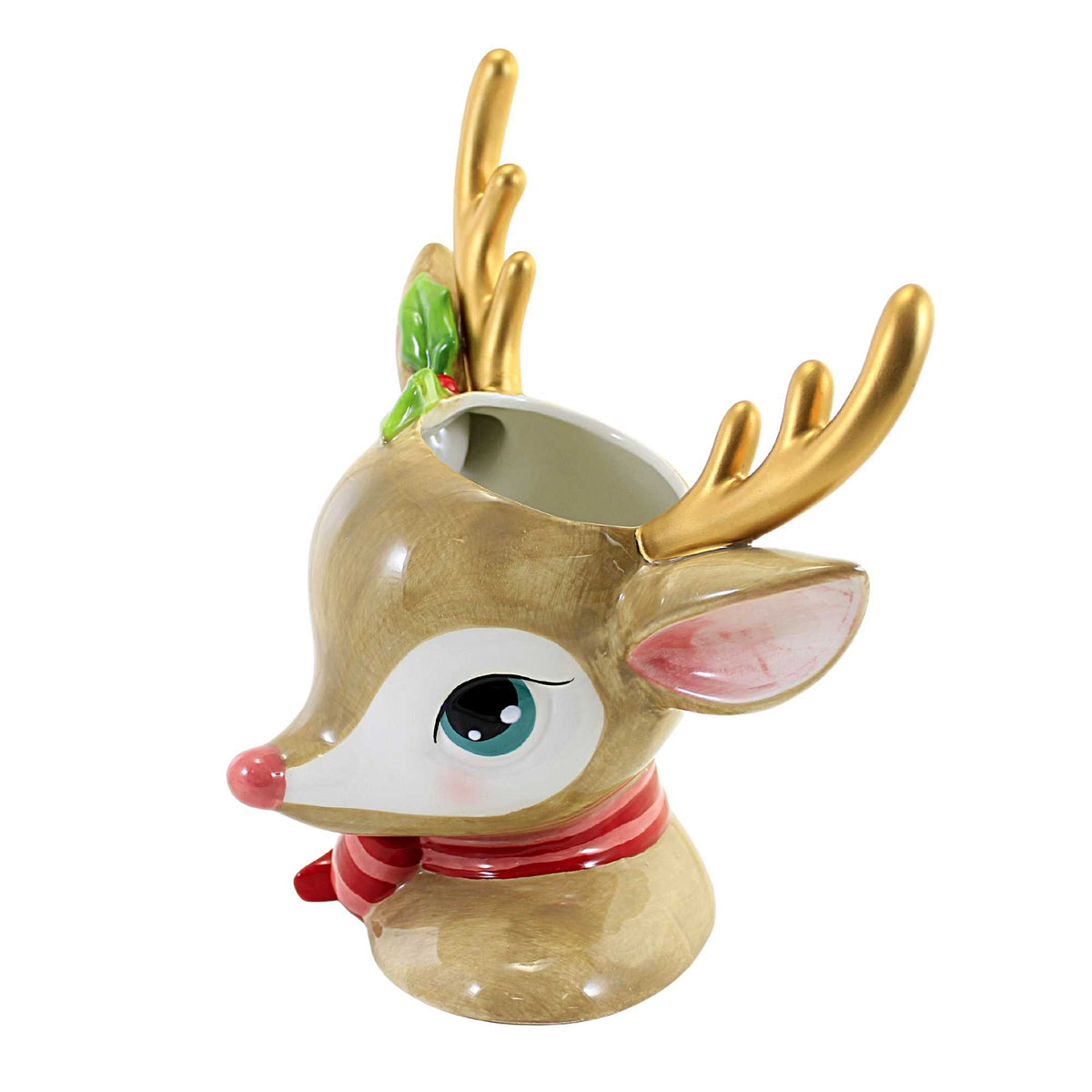 Christmas Retro Reindeer Head Vase - - SBKGifts.com