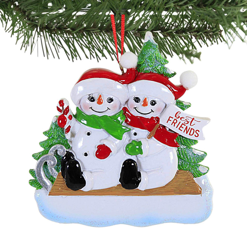 Holiday Ornament Snowmen On Sled - - SBKGifts.com