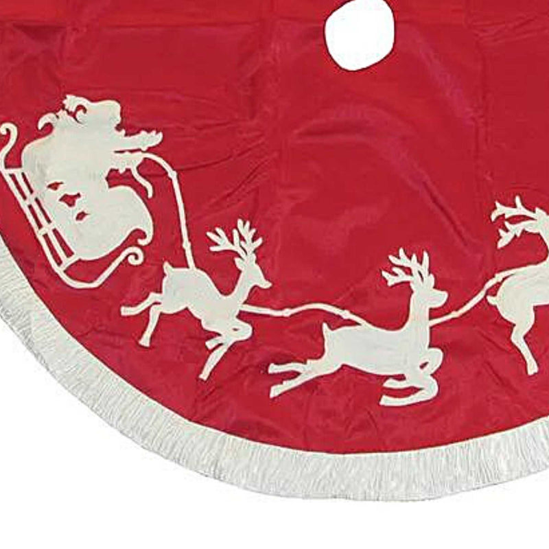 Christmas Santa And Reindeer Tree Skirt - - SBKGifts.com