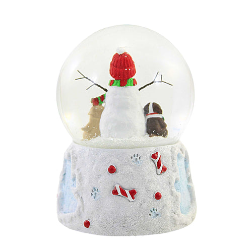 Christmas Puppies W/Snowman Water Globe - - SBKGifts.com