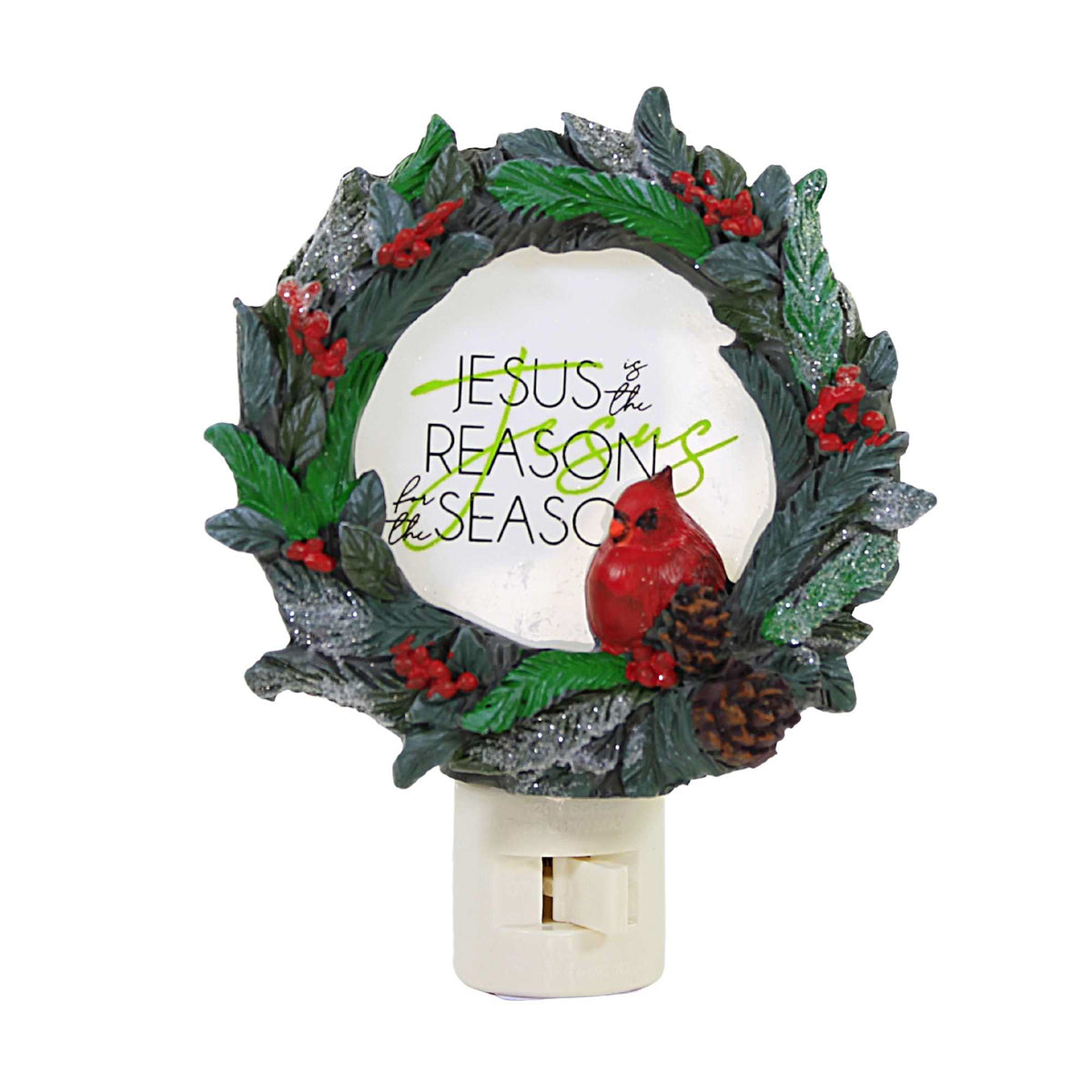 (57533) Wreath  Cardinal Nightlight